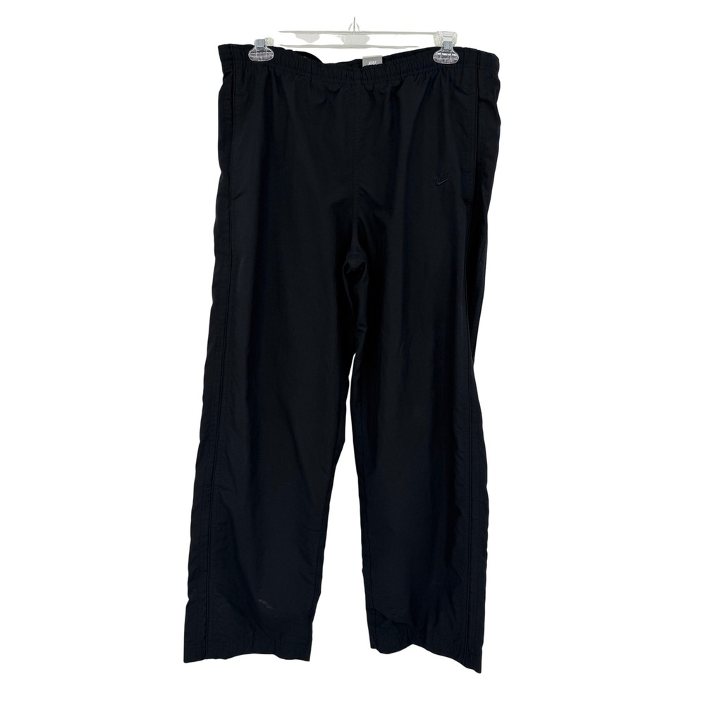 Nike Sportswear Mens Black Nylon Track Pants Windbreaker Straight‎ Leg L y2K